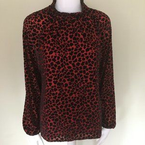 Tahari velvet cheetah blouse